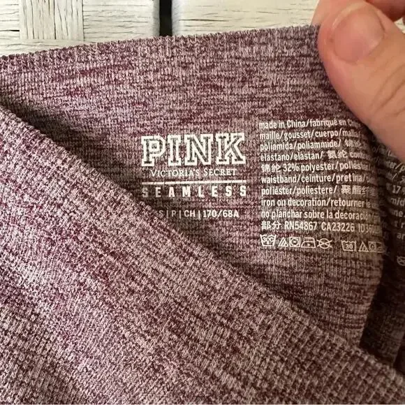 Victoria Secret PINK Seamless Leggings S Purple activewear athleisure - Picture 5 of 10